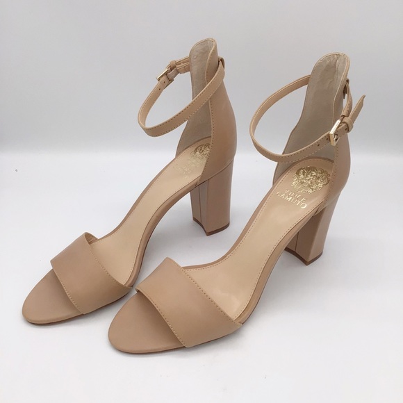 Vince Camuto Corlina nude heel beige leather 10 - Picture 4 of 5
